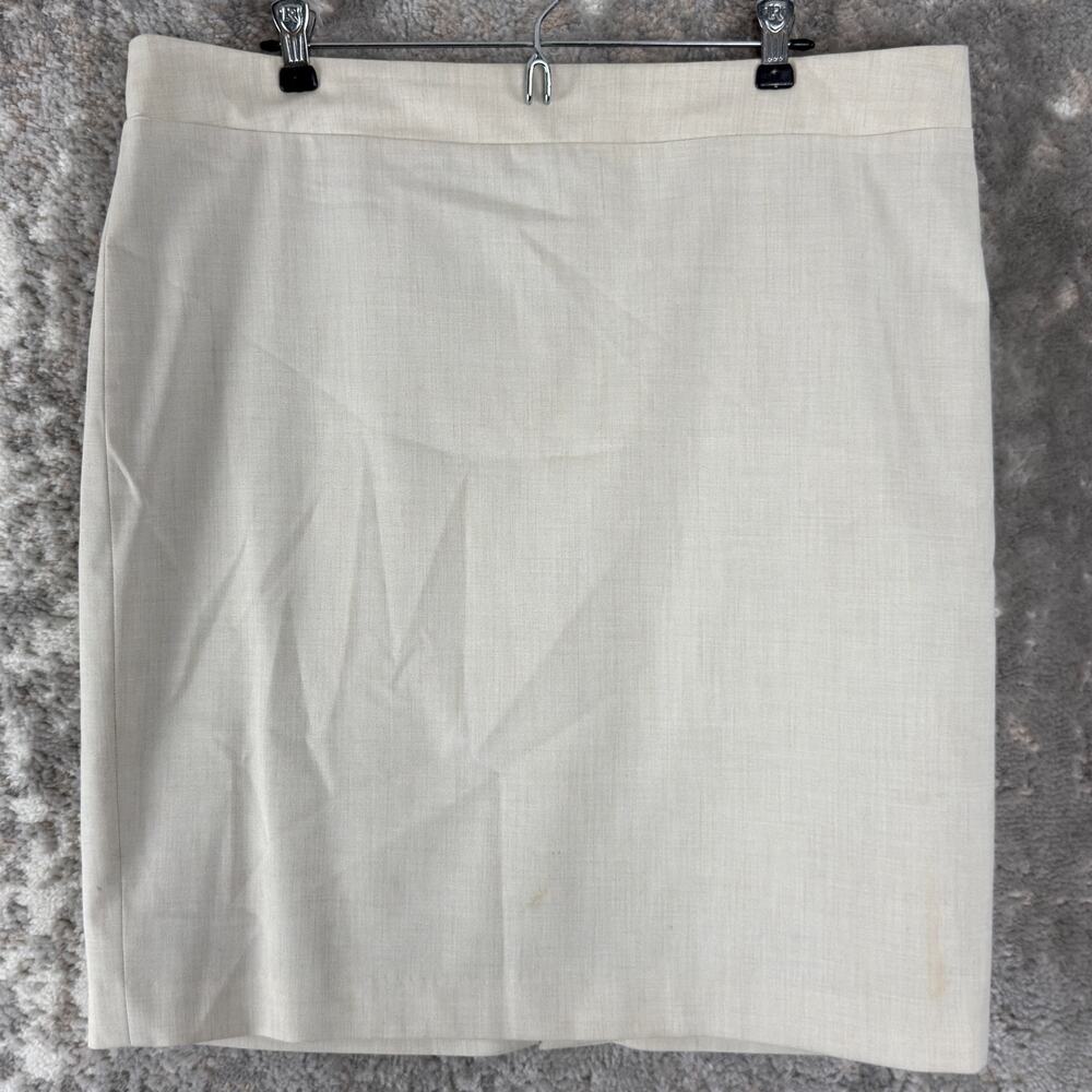 Jones New York Size‎ 14 Minimalist Preppy Career Pencil Skirt Beige Zip Lined